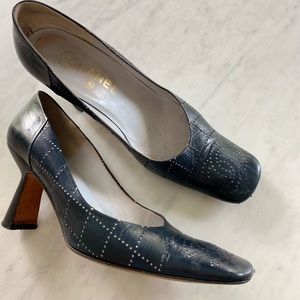 Black Vintage Chanel Heels size 38 EUC.